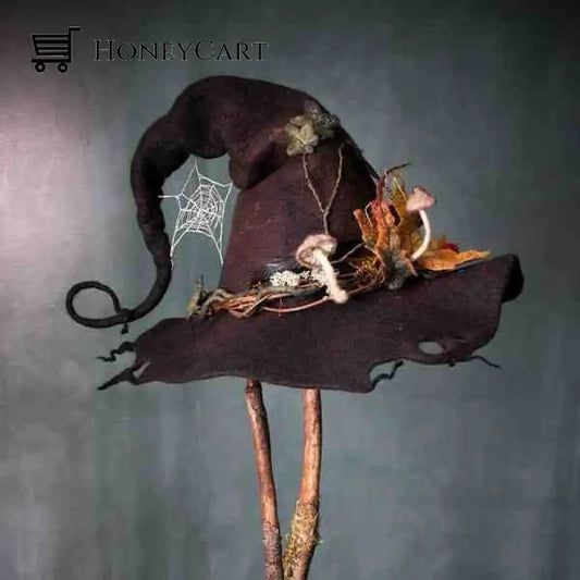 Halloween Party Felt Witch Hats Brown