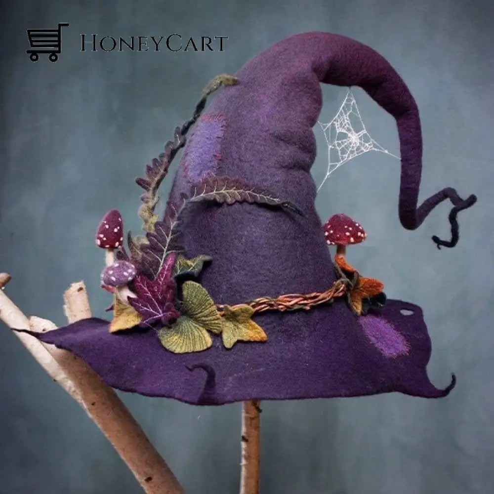 Halloween Party Felt Witch Hats Purple