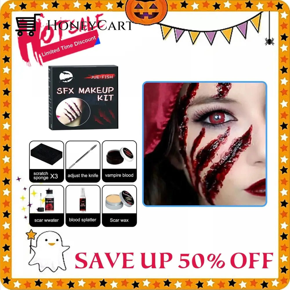 Halloween Special Effects Makeup Set Face Body Painting Fake Wound For Stage Cosplay & Party