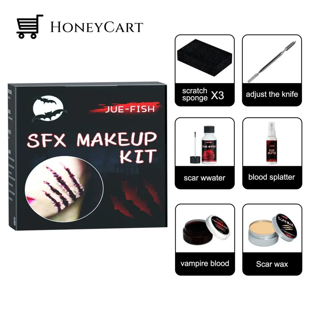 Halloween Special Effects Makeup Set Face Body Painting Fake Wound For Stage Cosplay & Party