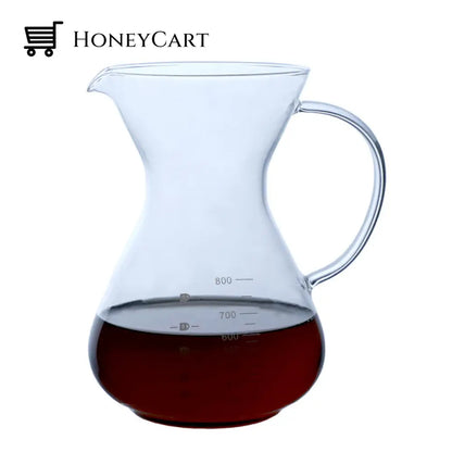 Hand Drip Coffee Pot With Strainer 600Ml Jar Stainless Steel