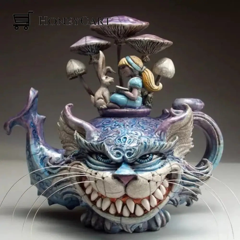 Handmade Art Cat Teapot 1