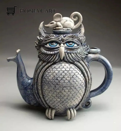 Handmade Art Cat Teapot 10