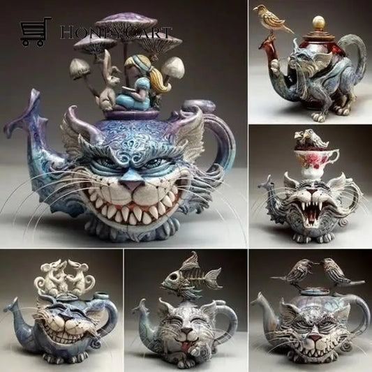Handmade Art Cat Teapot