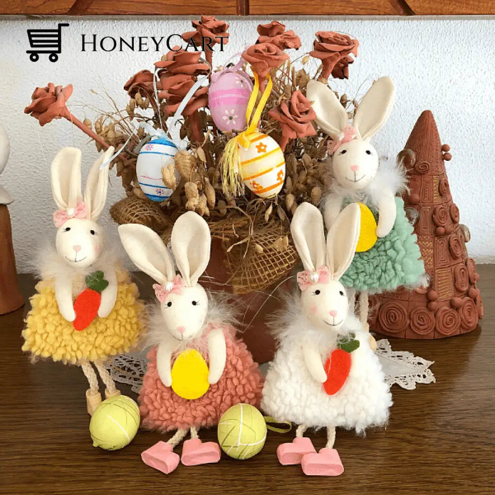 Handmade Easter Bunny Ornaments 1 Set(4 Rabbits)