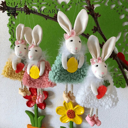 Handmade Easter Bunny Ornaments 2 Set(8 Rabbits)