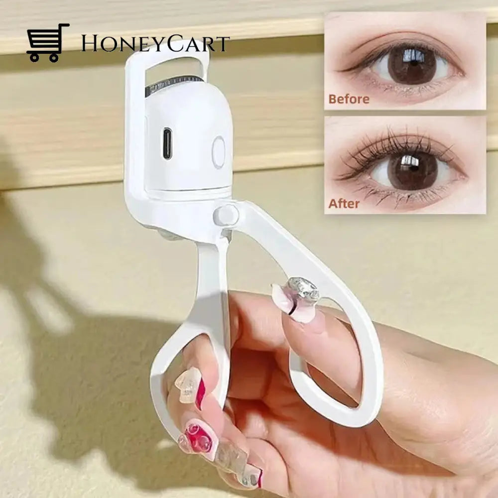 Heated Eyelash Curler Rechargeable Electric Curling 2 Heating Modes Quick Natural Eye Lashes For