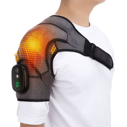 Heated Shoulder Wrap with Vibration - Cordless Shoulder Heating Pad for Men and Women