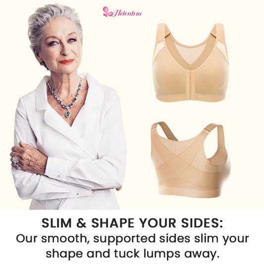 Helen Bra-Front Closure Posture Wireless Back Support Full Coverage Bra