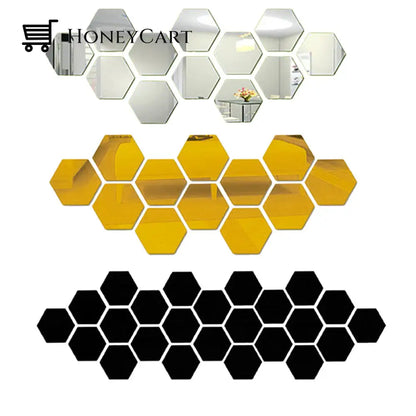 Hexagonal Mirror Wall Sticker