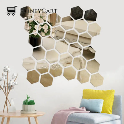 Hexagonal Mirror Wall Sticker