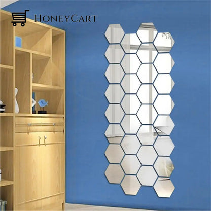 Hexagonal Mirror Wall Sticker