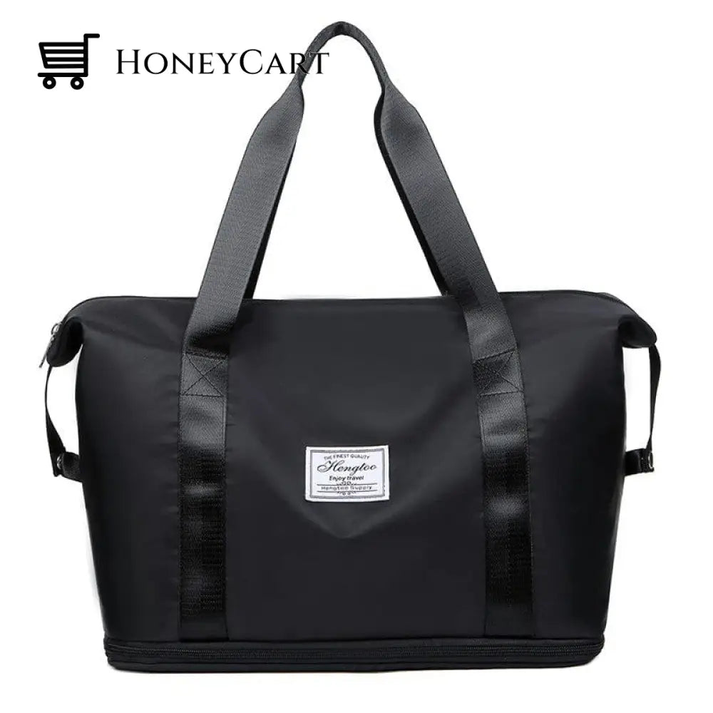 High-Capacity Double-Layer Wet Separation Travelling Bag Black