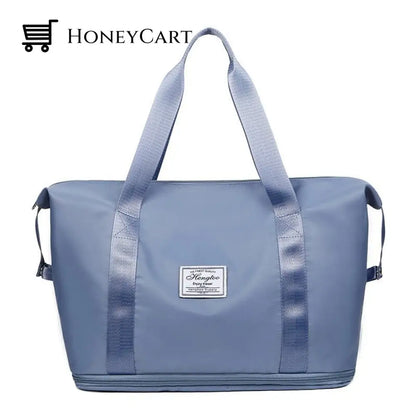 High-Capacity Double-Layer Wet Separation Travelling Bag Blue