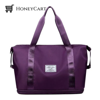 High-Capacity Double-Layer Wet Separation Travelling Bag Dark Purple