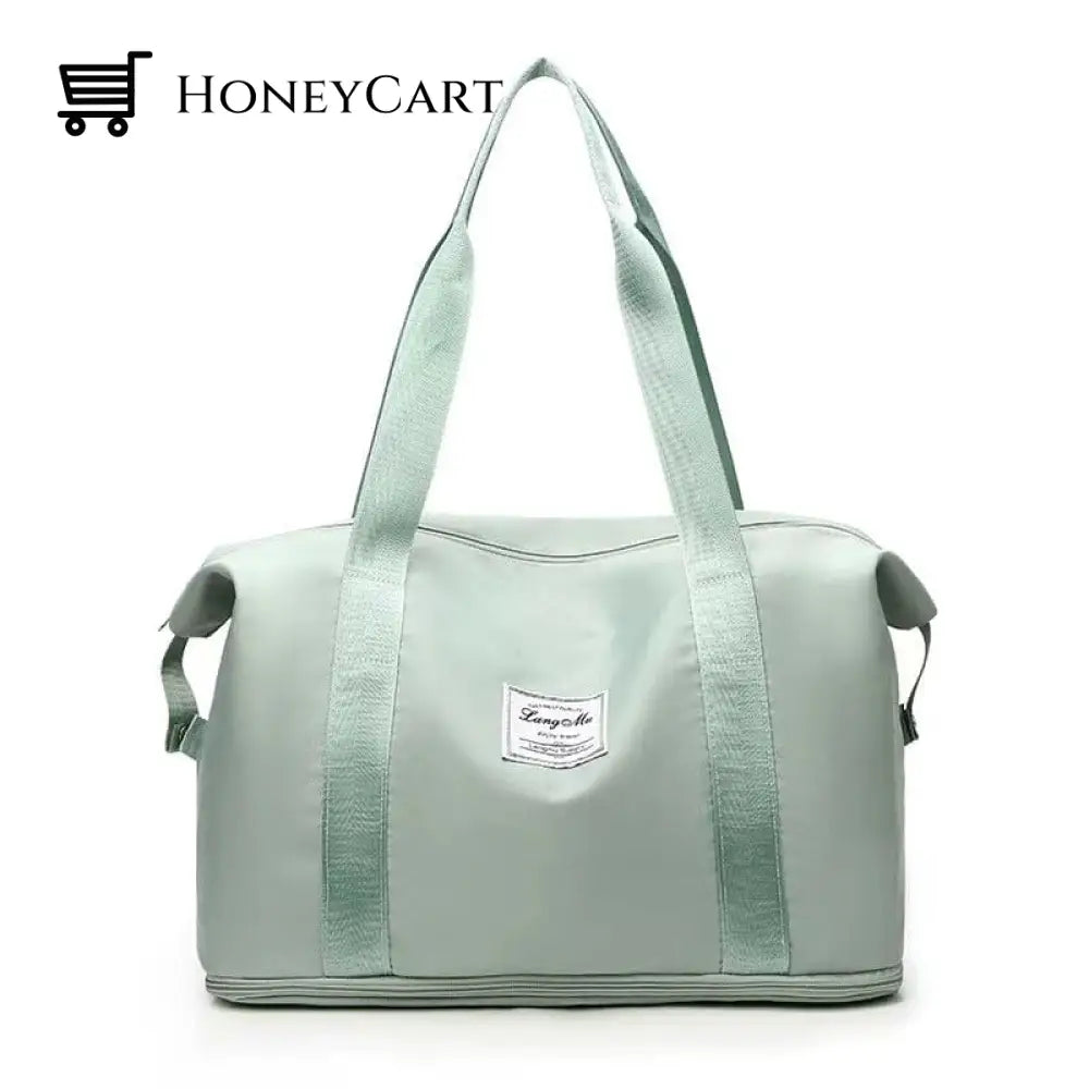 High-Capacity Double-Layer Wet Separation Travelling Bag Green