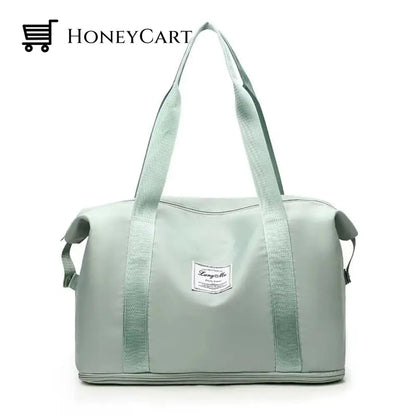 High-Capacity Double-Layer Wet Separation Travelling Bag Green