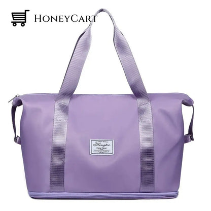 High-Capacity Double-Layer Wet Separation Travelling Bag Light Purple