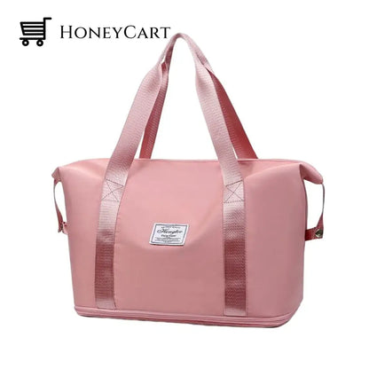 High-Capacity Double-Layer Wet Separation Travelling Bag Pink