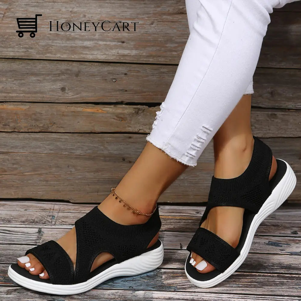 High-Fashion Springy Wide Fit Wedges Sandals For Women
