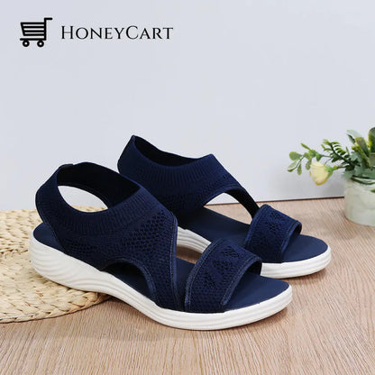 High-Fashion Springy Wide Fit Wedges Sandals For Women 5 / Blue