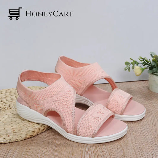High-Fashion Springy Wide Fit Wedges Sandals For Women 5 / Pink