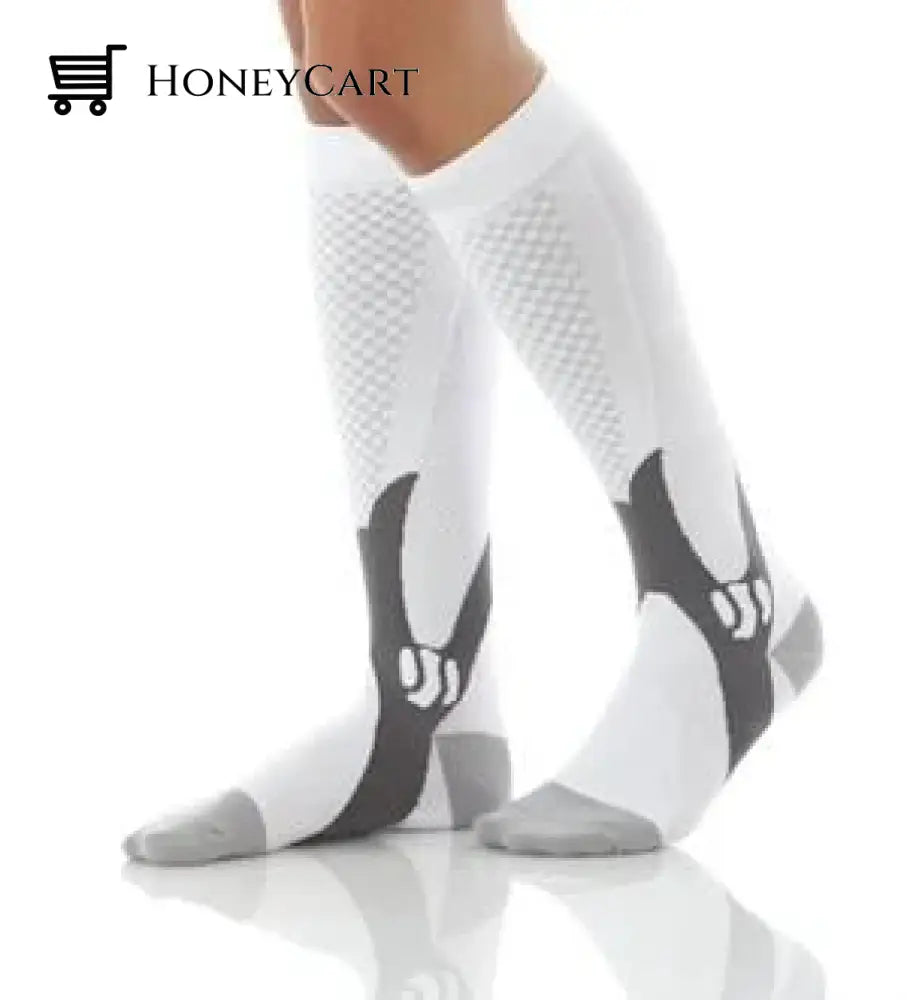 High Graduated Compression Socks White / S/M Tool
