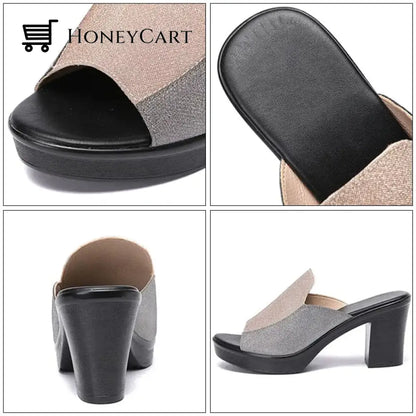 High-Heeled Fashion Open Toe Flip Flop Slippers