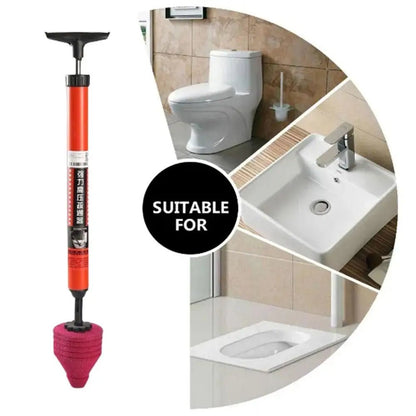 High-Pressure Silicon Toilet Plunger | Ergonomic ABS Handle & 120 PSI for Fast Drain Unblocking