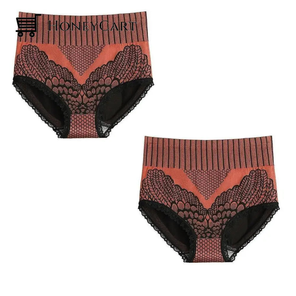 High Waist Graphene Fiber Briefs 2Pcs Orange / M