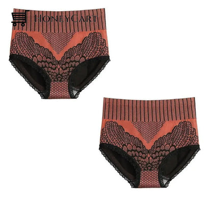 High Waist Graphene Fiber Briefs 2Pcs Orange / M