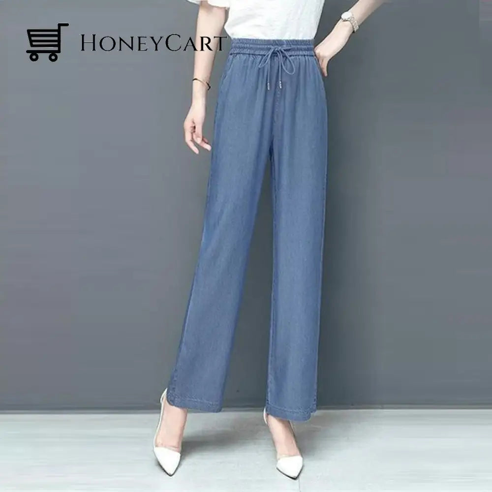 High Waist Loose Ice Silk Pants