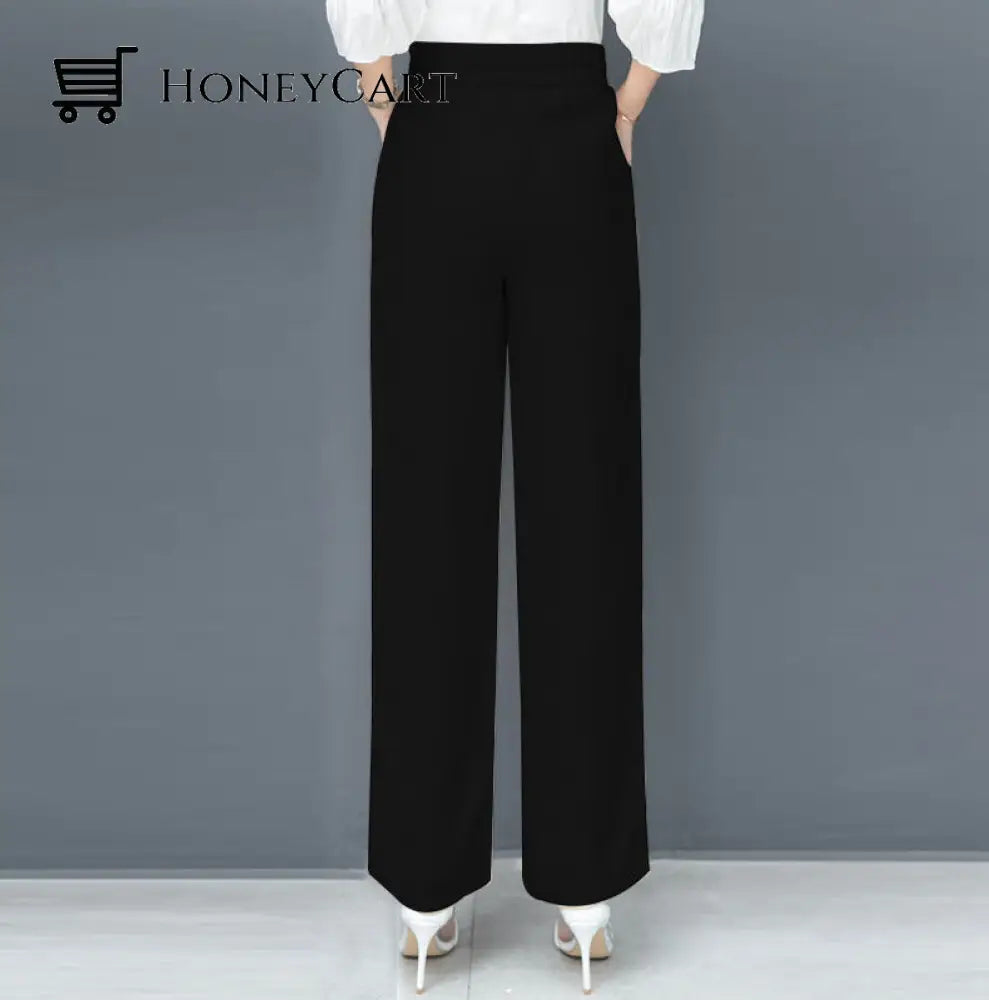 High Waist Loose Ice Silk Pants