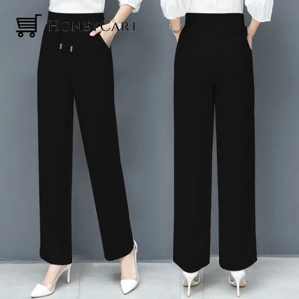 High Waist Loose Ice Silk Pants