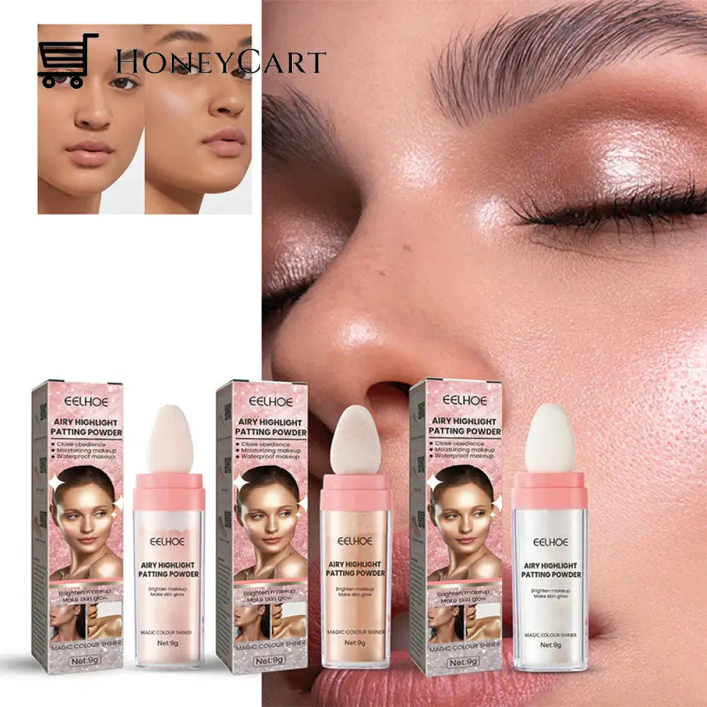 Highlighter Powder Stick Makeup White +Pink