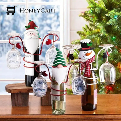 Holiday Wine Bottle & Glass Holders 1 Set(Save $8)