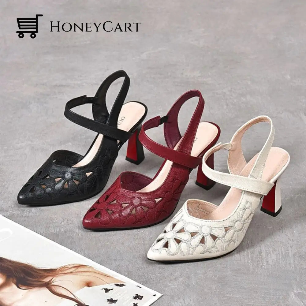 Hollow Pointed Toe Ladies Sandals