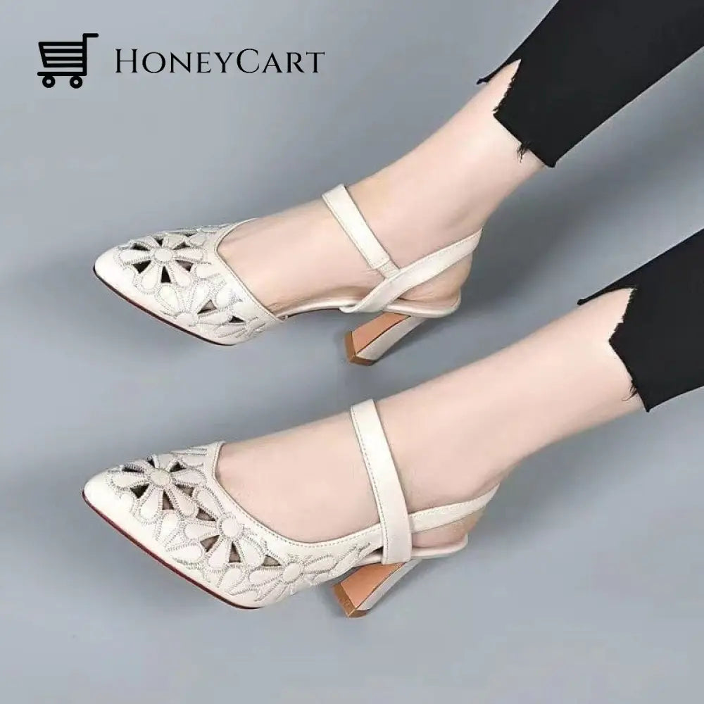 Hollow Pointed Toe Ladies Sandals