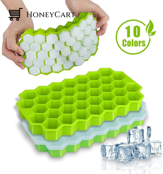 Honeycomb Ice Cube Trays Reusable Silicone Cube Mold Bpa Free Maker With Removable Lids