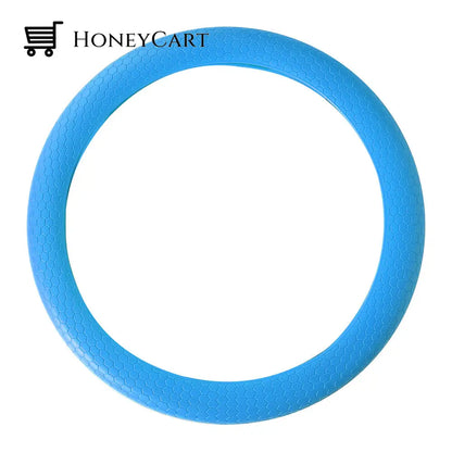 Honeycomb Silicone Steering Wheel Cover Sky Blue / 36Cm