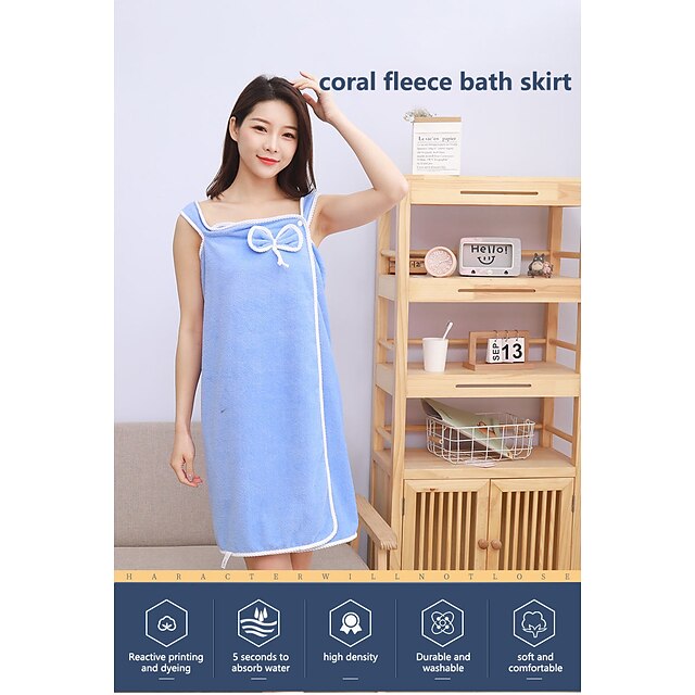 Plus Size 80-180 Catties  Wearable Bath Towel Sling Bathrobe Bath Skirt Thickened  Pure Cotton Absorbent