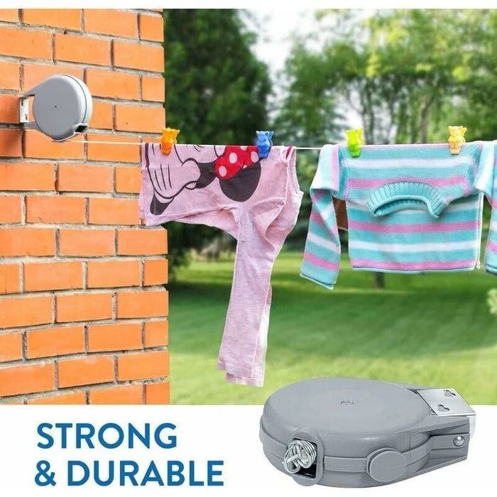 Retractable Washing Line with Swivel Wall Mount
