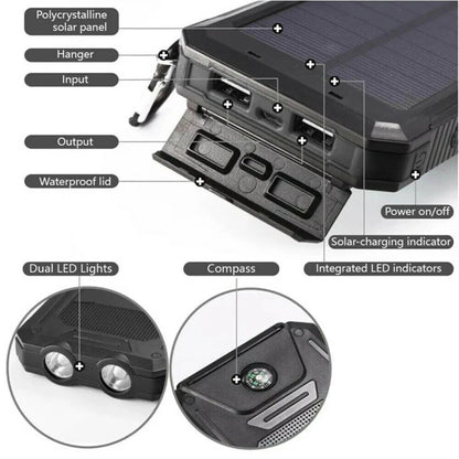 Solar Charger Waterproof Power Bank
