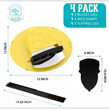 Humane Mouse Trap Bucket Lid System Four Pack for Pests