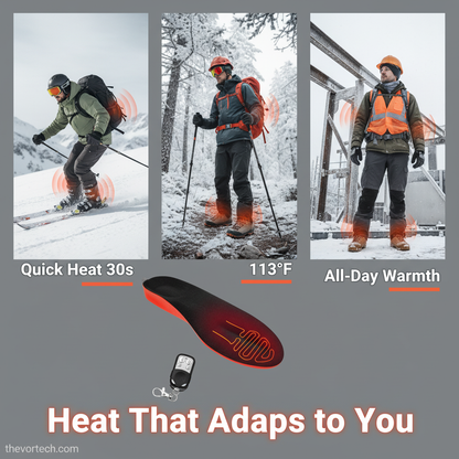 Rechargeable Heated Insoles | 3 Temperature Settings, Fast Heating & Ideal for Cold Weather Activities