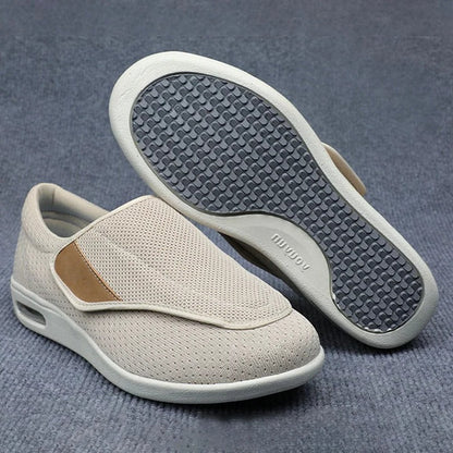 Wide Shoes for Swollen Feet with Adjustable Straps and Removable Memory Foam Insoles
