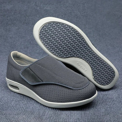 Wide Shoes for Swollen Feet with Adjustable Straps and Removable Memory Foam Insoles