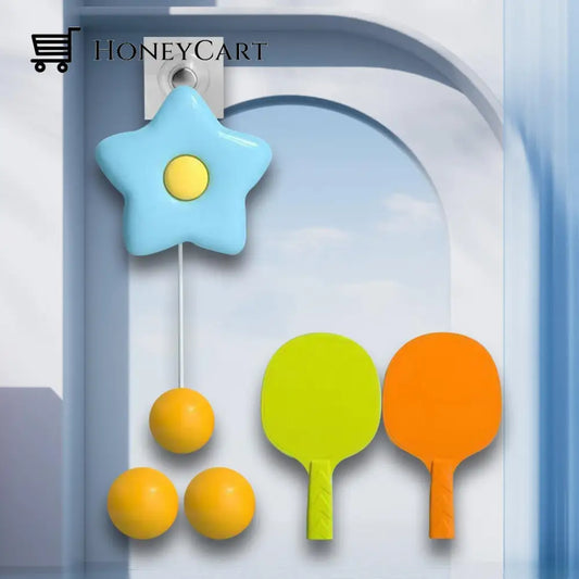Indoor Hanging Table Tennis Trainer - Cute Set For Parent Child Kids Improve Hand-Eye Coordination