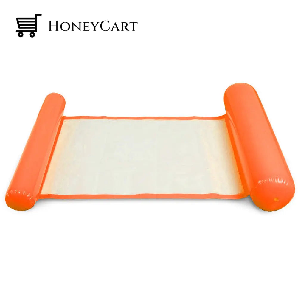 Inflatable Foldable Double-Purpose Backrest Net Hammock Orange Outdoor Cj
