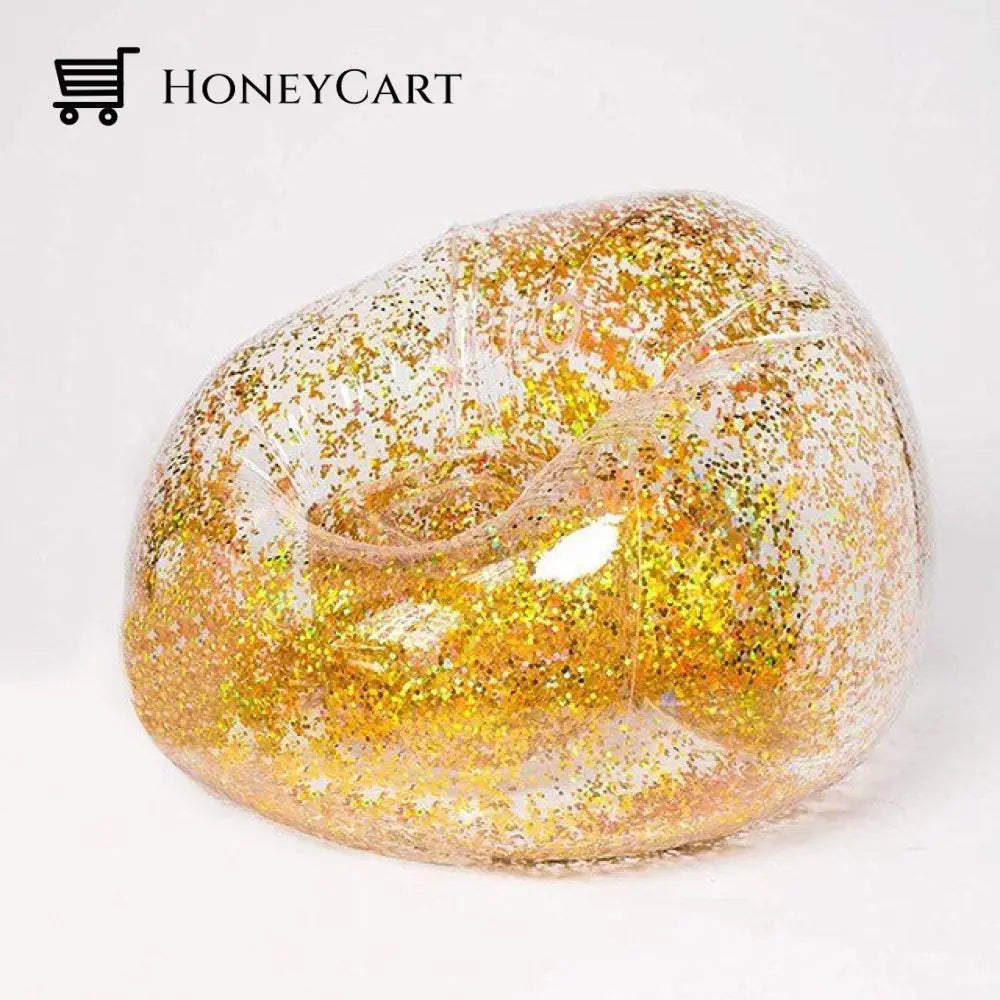 Inflatable Glitter Chair - Beanbag For Living Room Kids Game Rooms Outdoors Or Indoors Gold Home